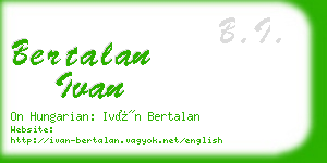 bertalan ivan business card